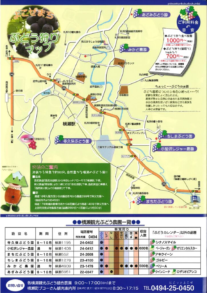 【中古】 四季の味覚狩りマップ埼玉 終了】ぶどう情報2023 - 歩楽～里（ぶら～り）よこぜ